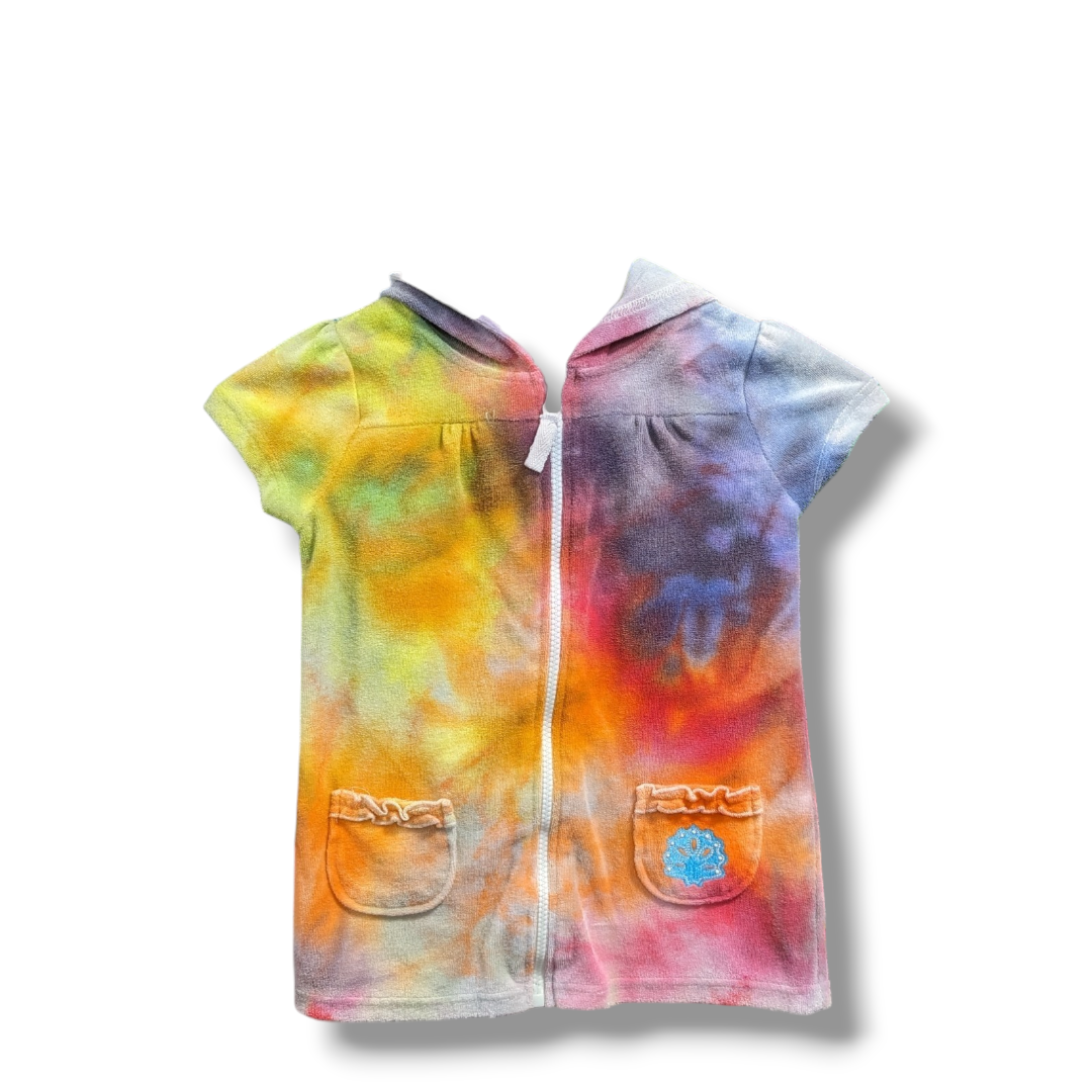 XS Upcycled Terry Coverup, Ice Dyed