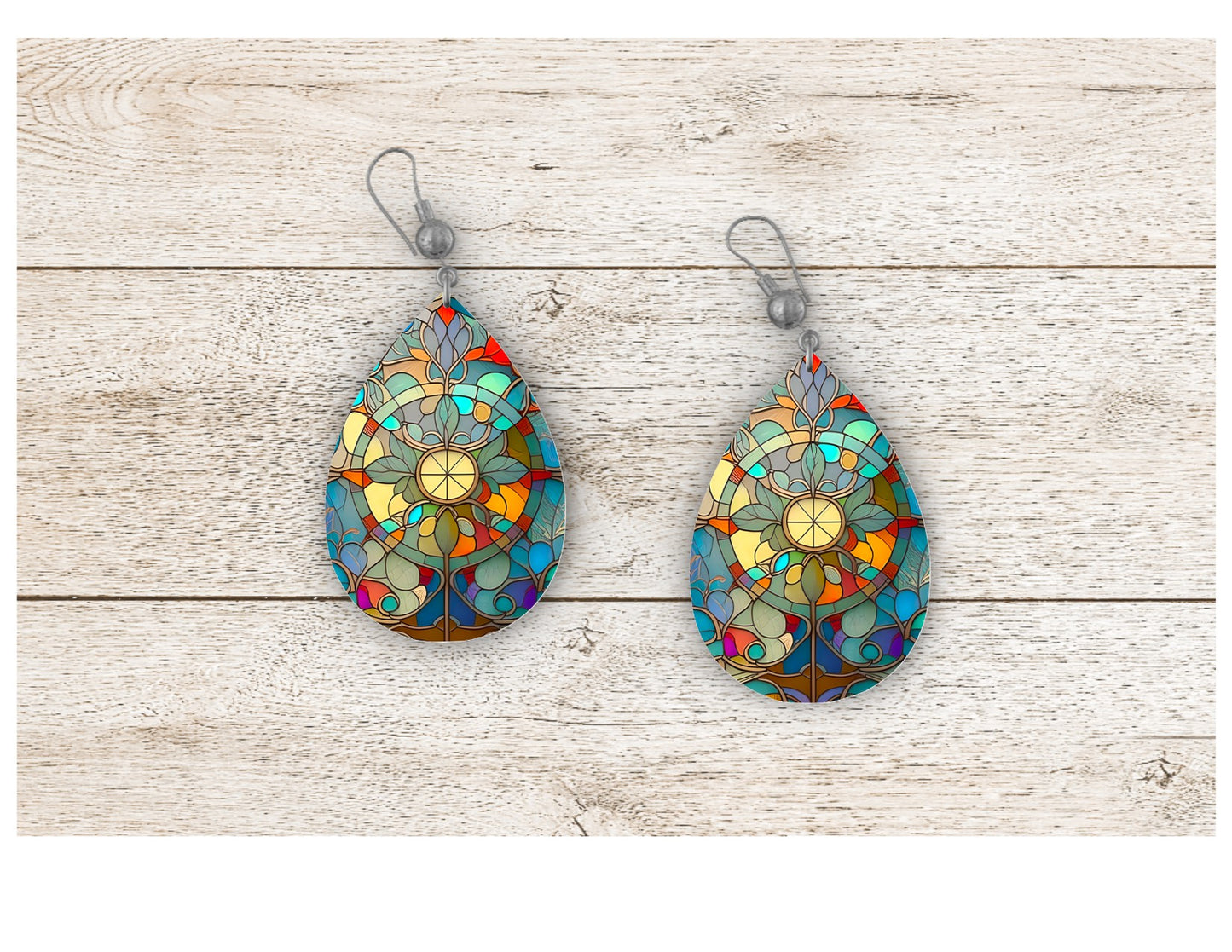 Abstraction Stained Glass Earrings