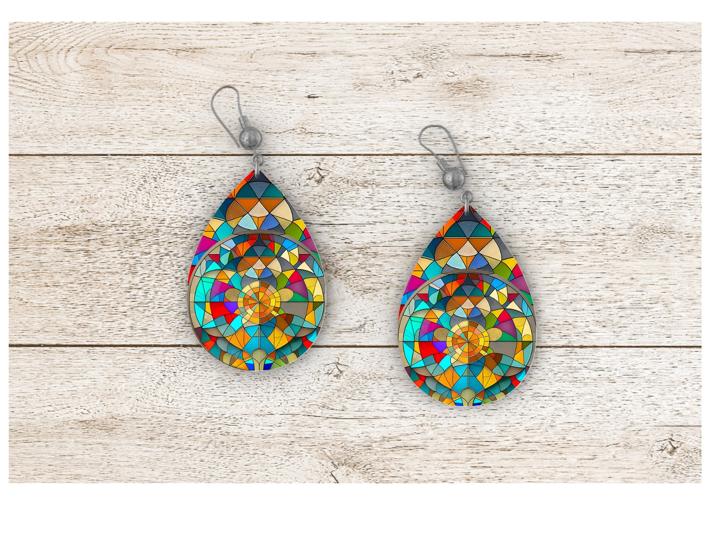 Abstraction Stained Glass Earrings