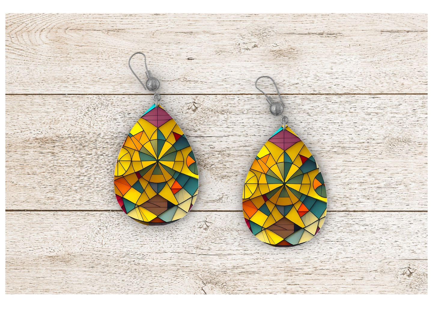 Abstraction Stained Glass Earrings