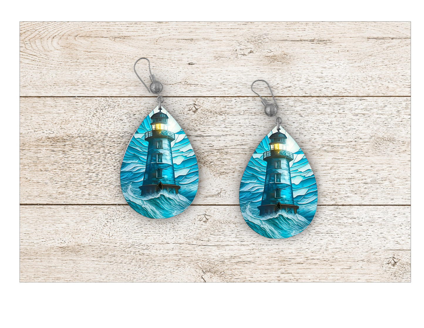Lighthouse Stained Glass Earrings