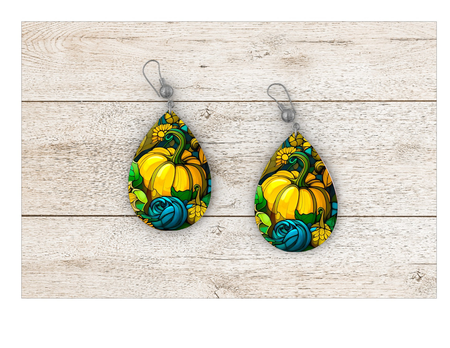 Pumpkin Stained Glass Earrings