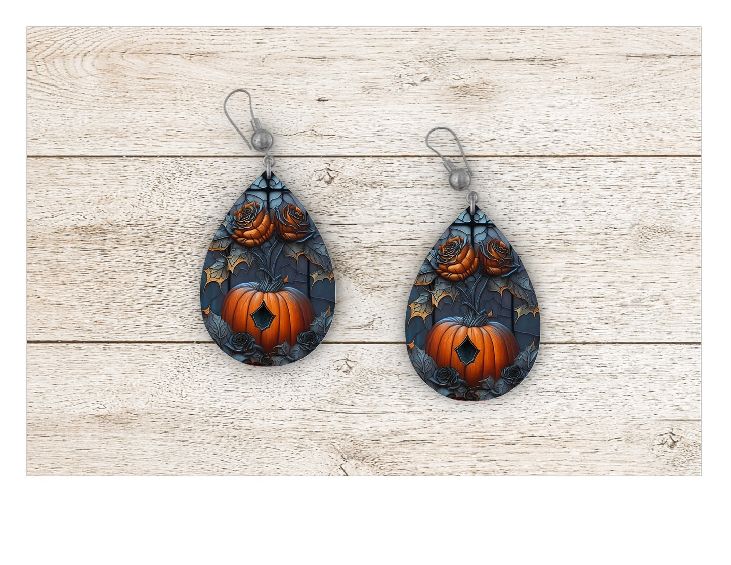 Pumpkin Stained Glass Earrings