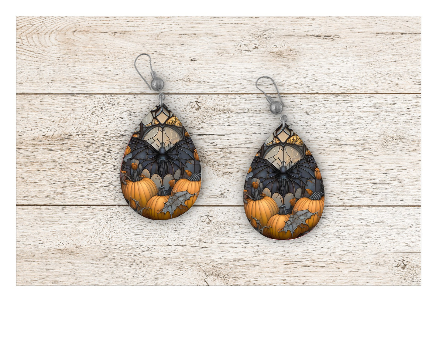 Pumpkin Stained Glass Earrings