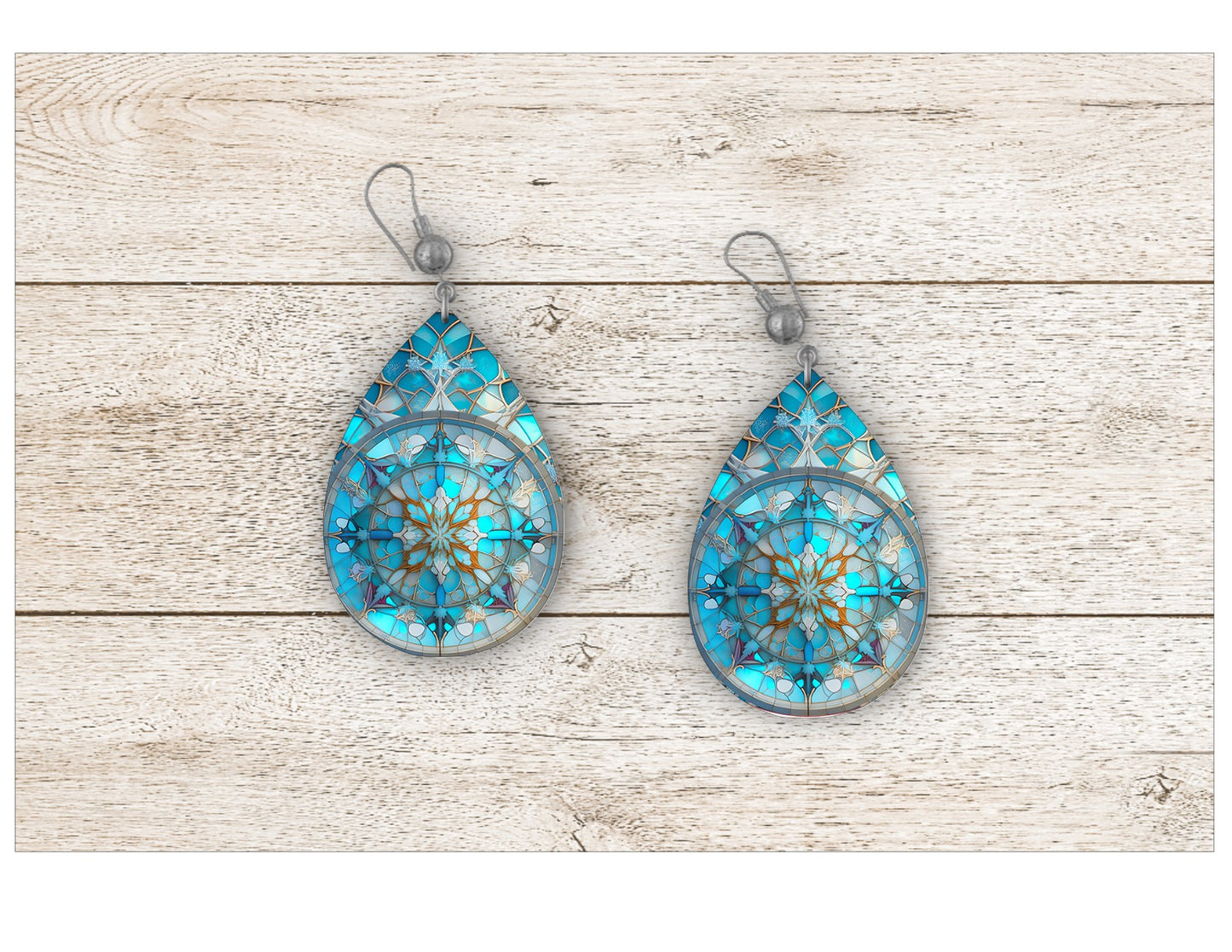 Snowflake Stained Glass Earrings