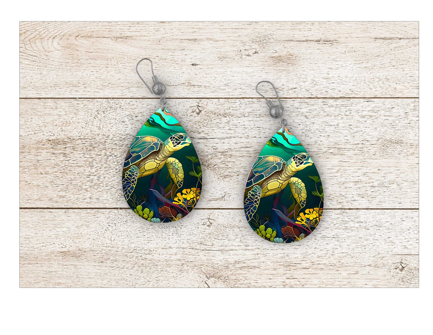 Turtle and Tortoise Stained Glass Earrings