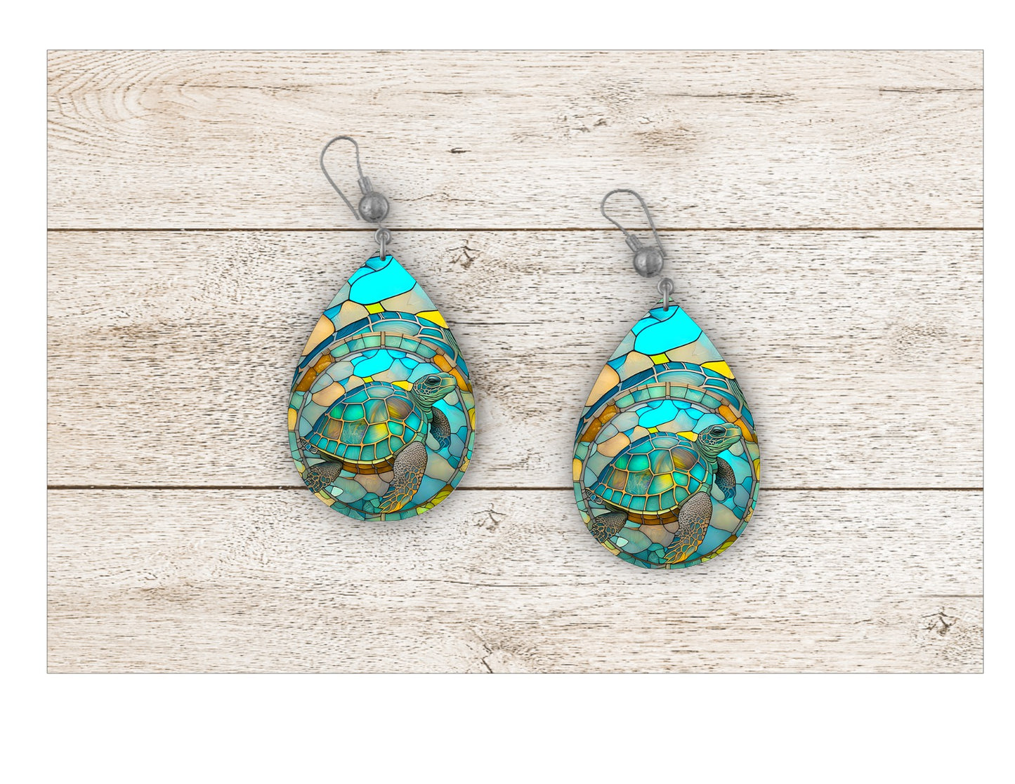 Turtle and Tortoise Stained Glass Earrings