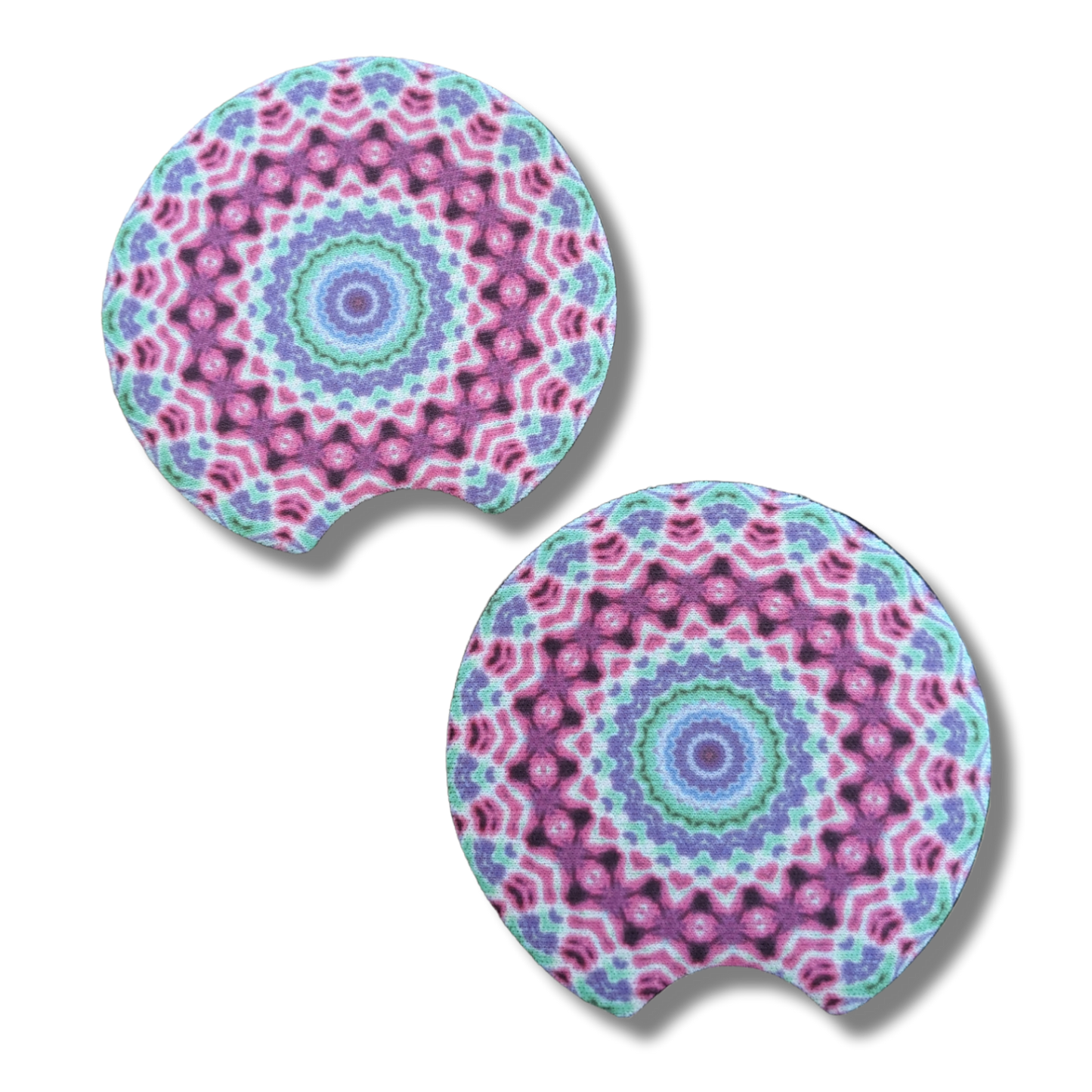 Carnival Mandala Kaleidoscope Car Coaster 2 Pack