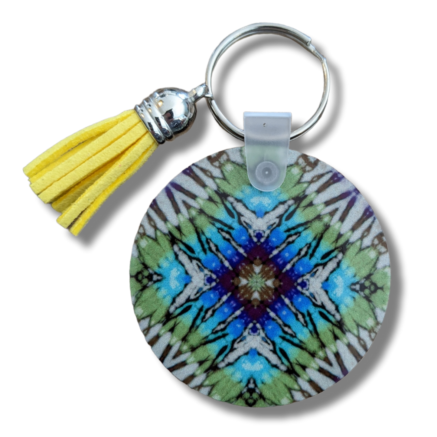 Inverted Rainbow Quad Kaleidoscope Keychain