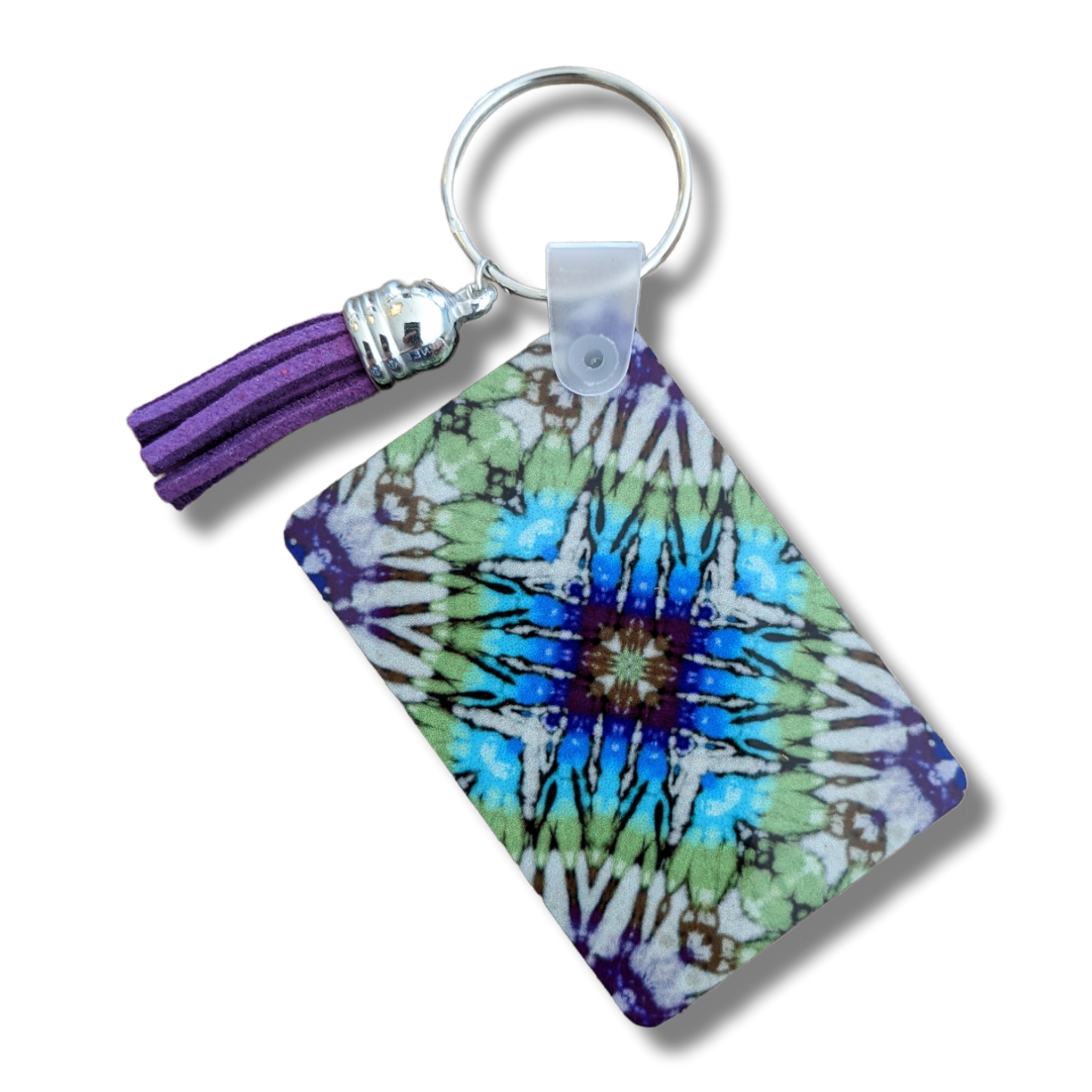 Inverted Rainbow Quad Kaleidoscope Keychain