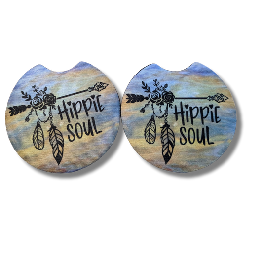 Hippie Soul Car Cup Coaster 2 Pack