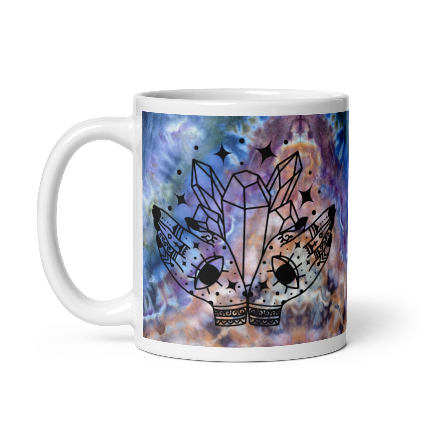 Magical Crystals with Hands Ice Dye Mug