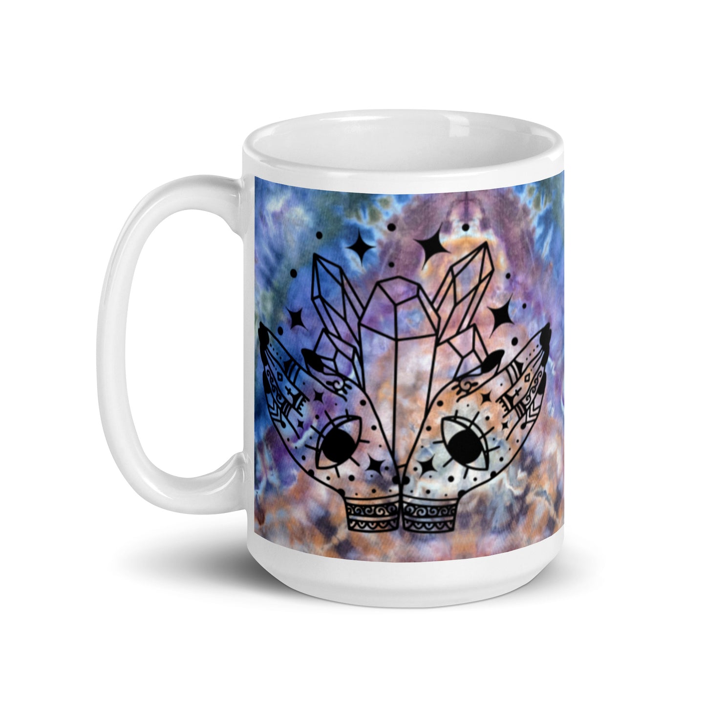 Magical Crystals with Hands Ice Dye Mug