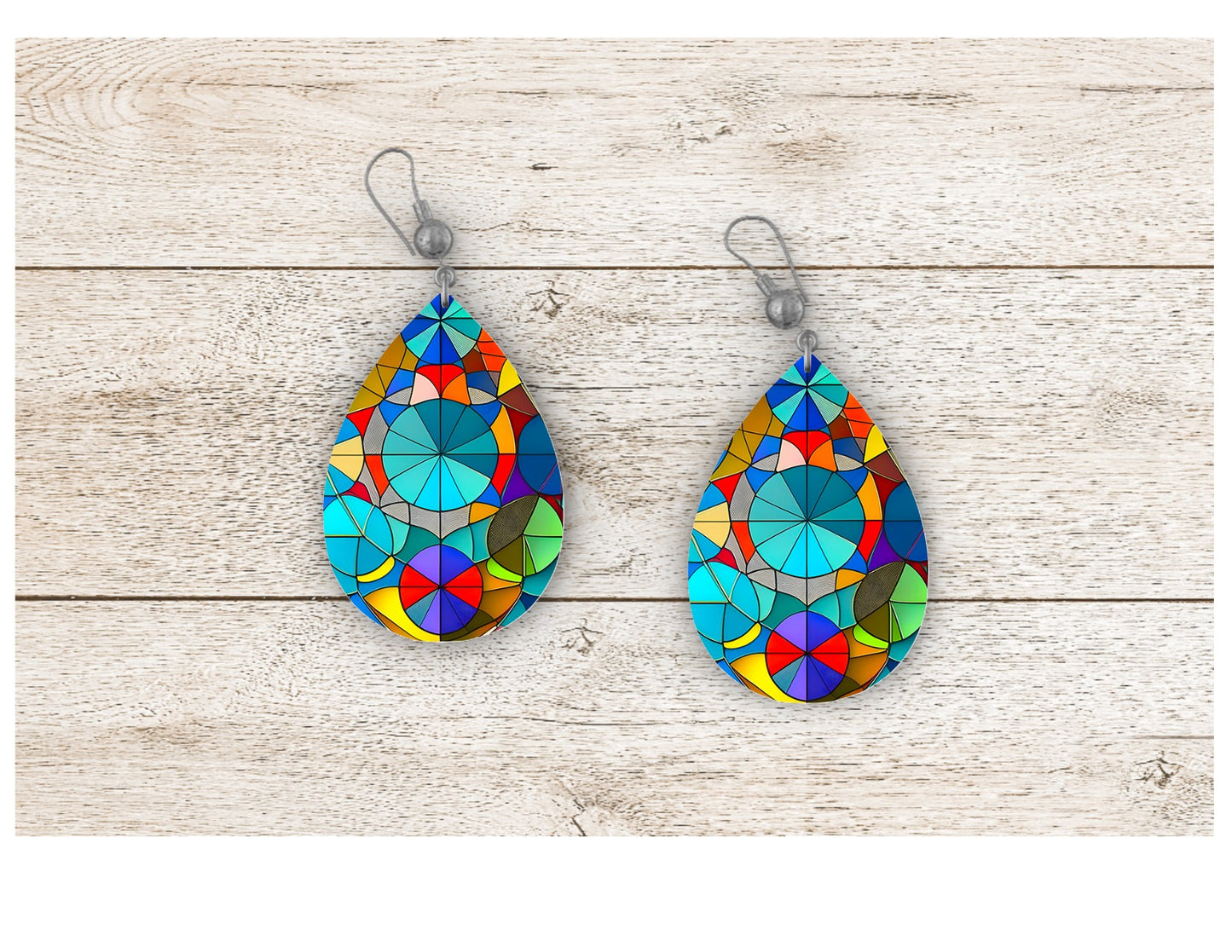 Abstraction Stained Glass Earrings