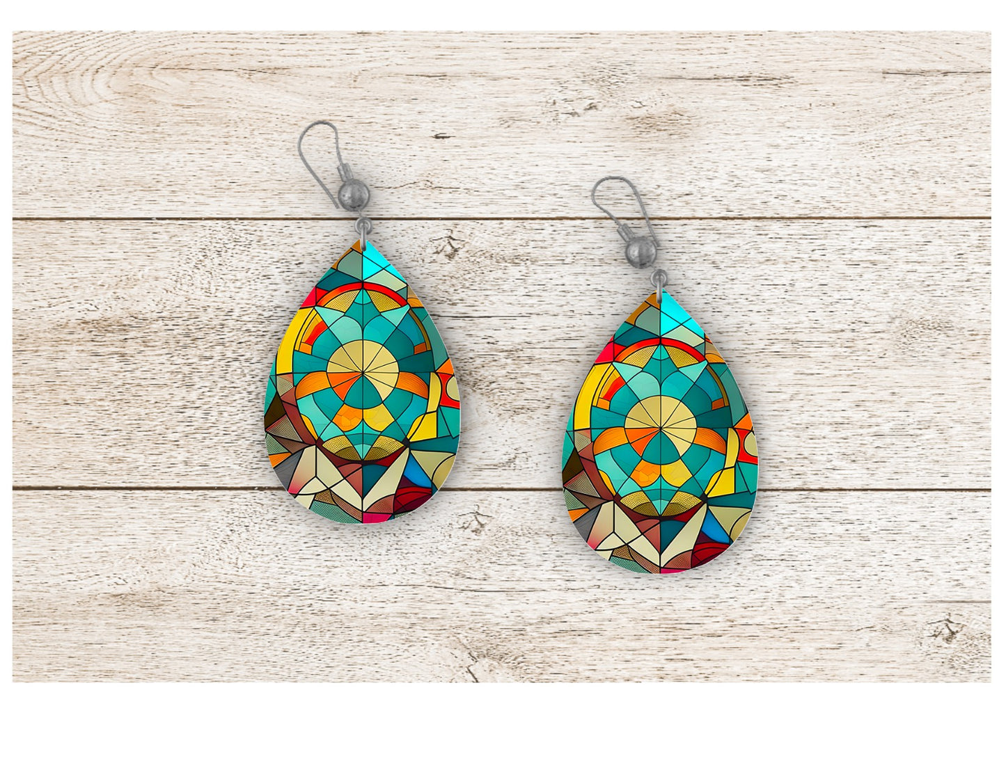 Abstraction Stained Glass Earrings