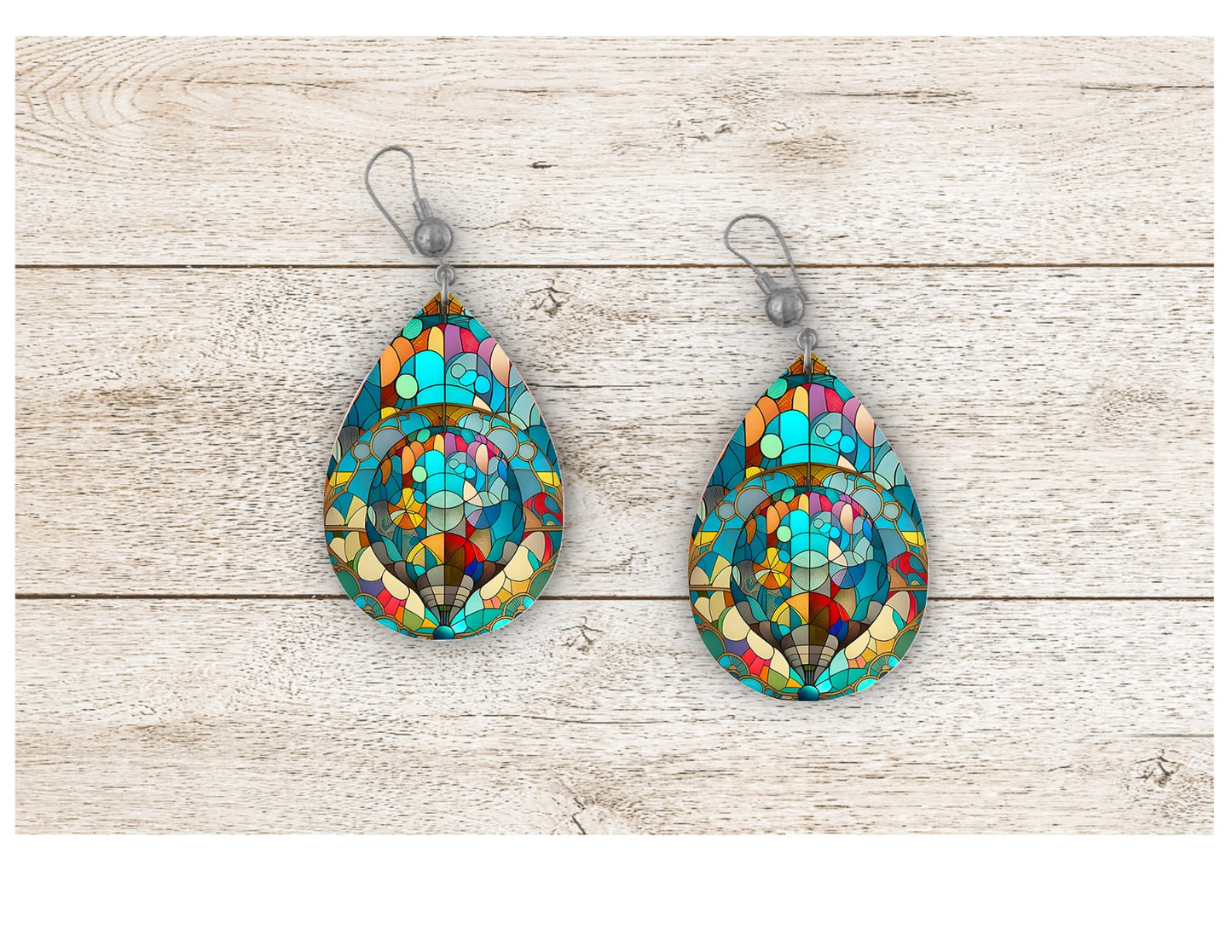 Balloon Stained Glass Earrings