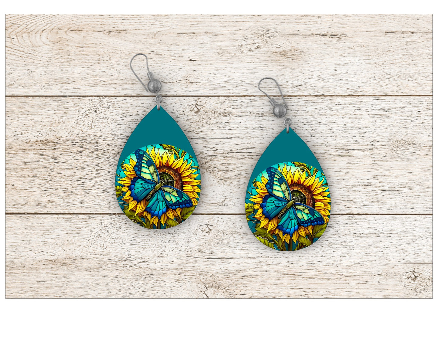 Beautiful Butterfly Stained Glass Earrings