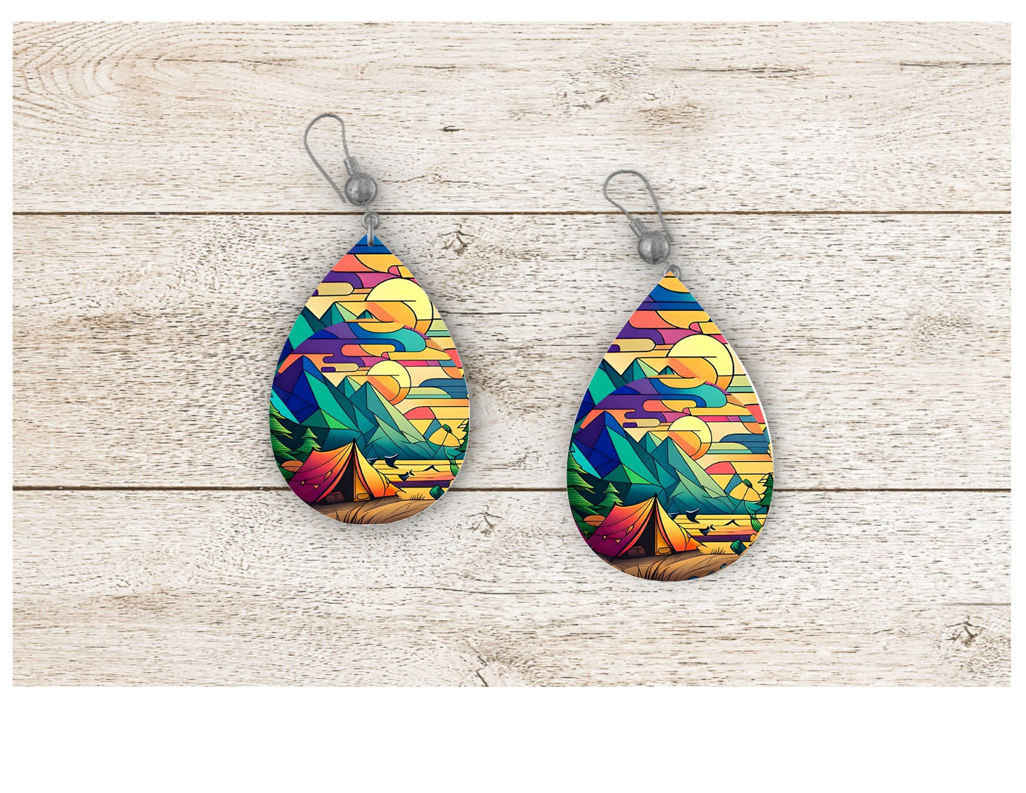 Camping Out Stained Glass Earrings