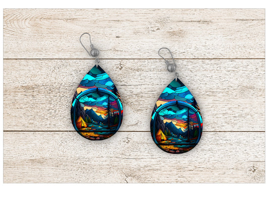 Camping Out Stained Glass Earrings
