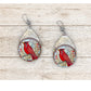 Cardinal Stained Glass Earrings