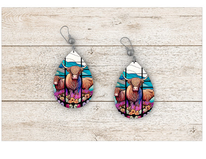 Cow Stained Glass Earrings