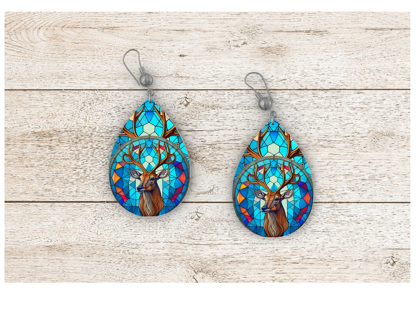 Deer Stained Glass Earrings