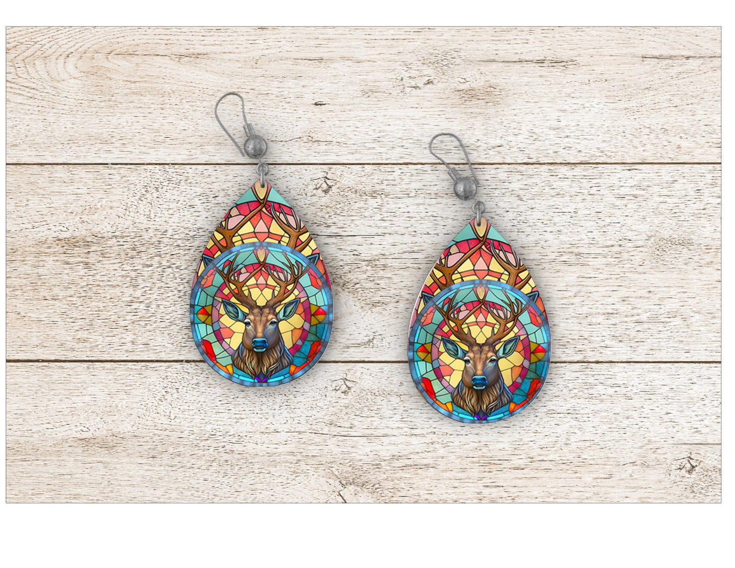 Deer Stained Glass Earrings