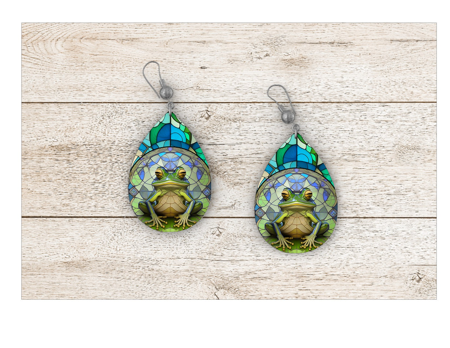 Frog Stained Glass Earrings