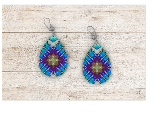 Tie Dyed Kaleidoscope Earrings