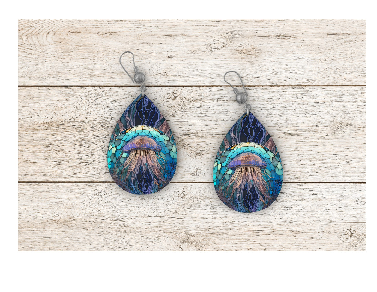 Jellyfish Stained Glass Earrings