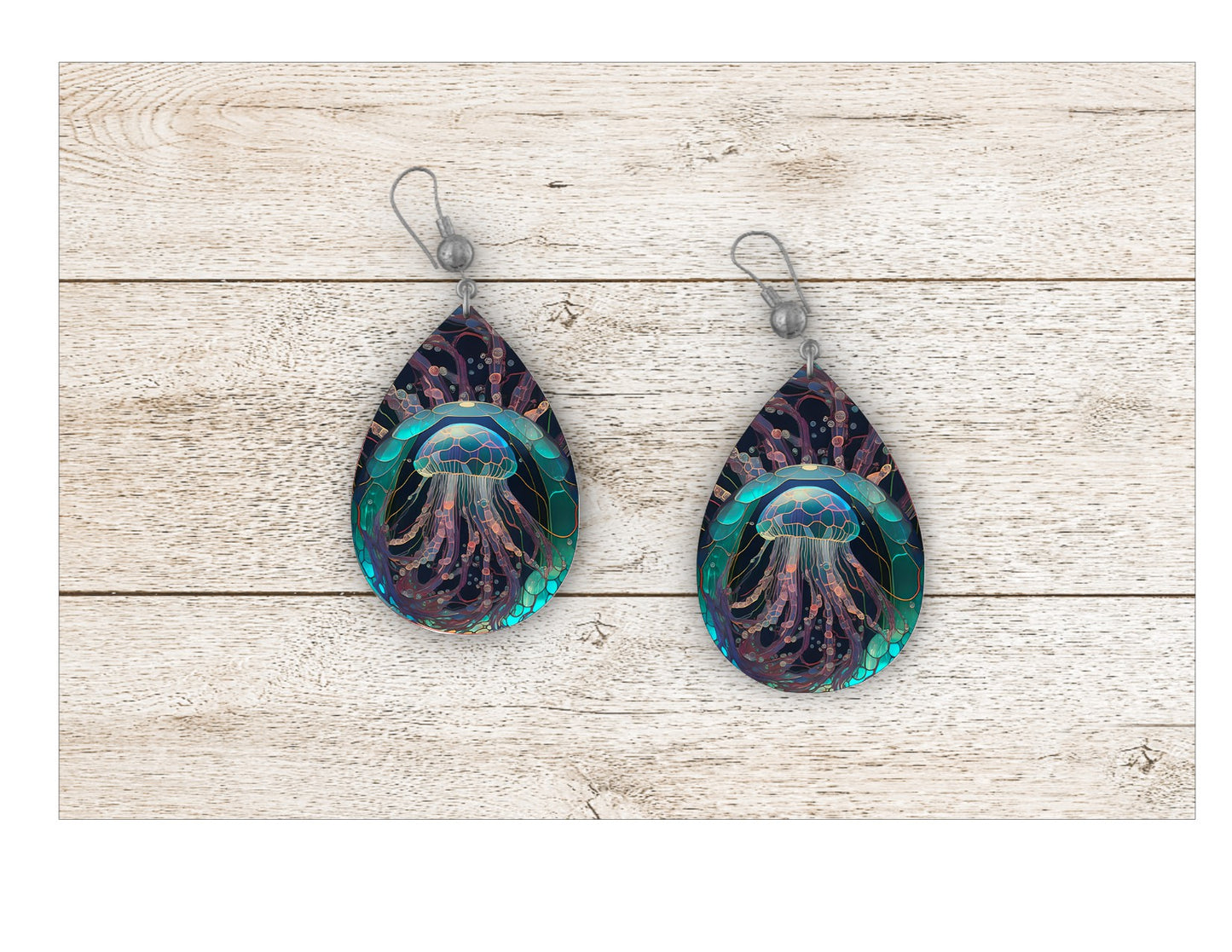 Jellyfish Stained Glass Earrings