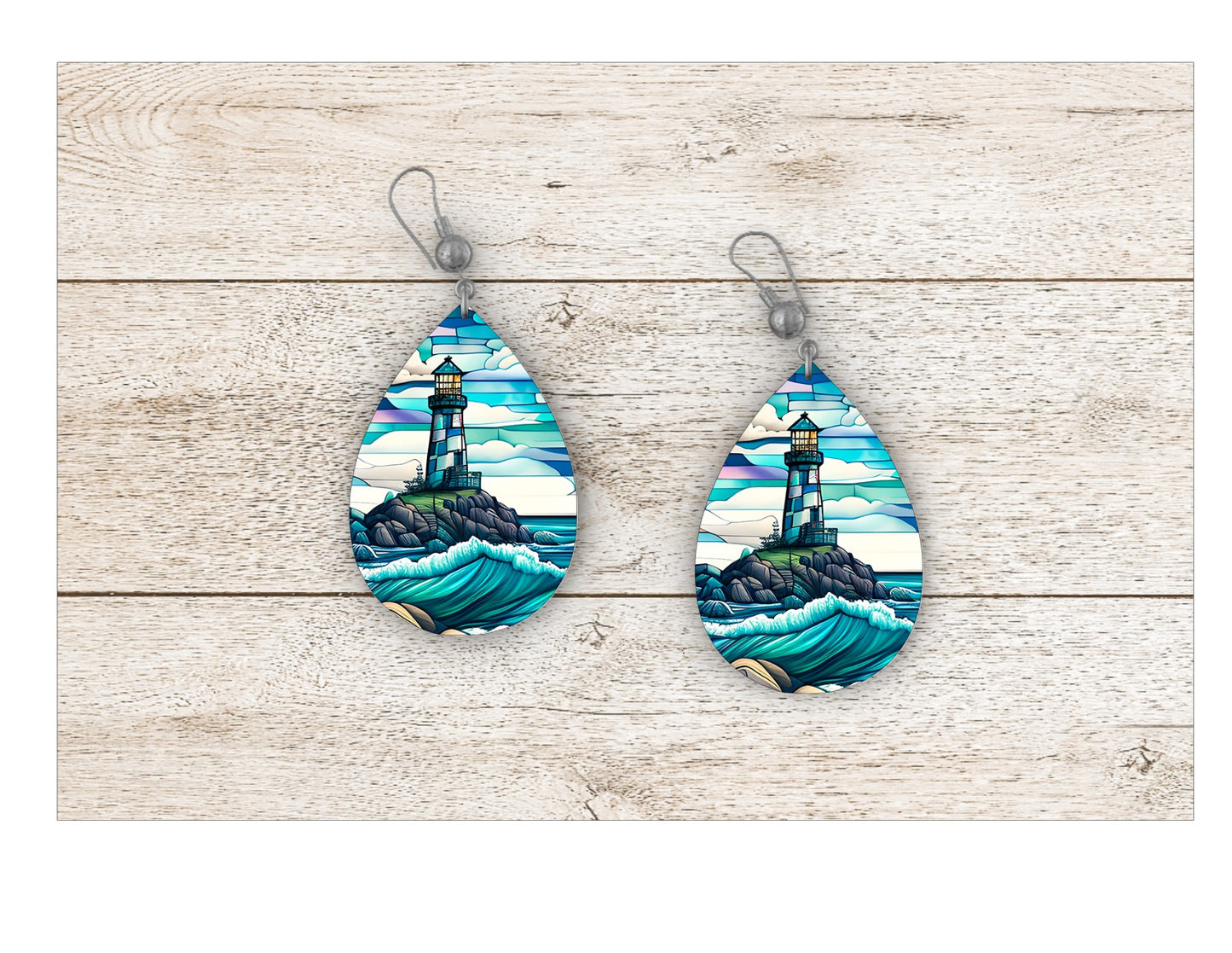Lighthouse Stained Glass Earrings