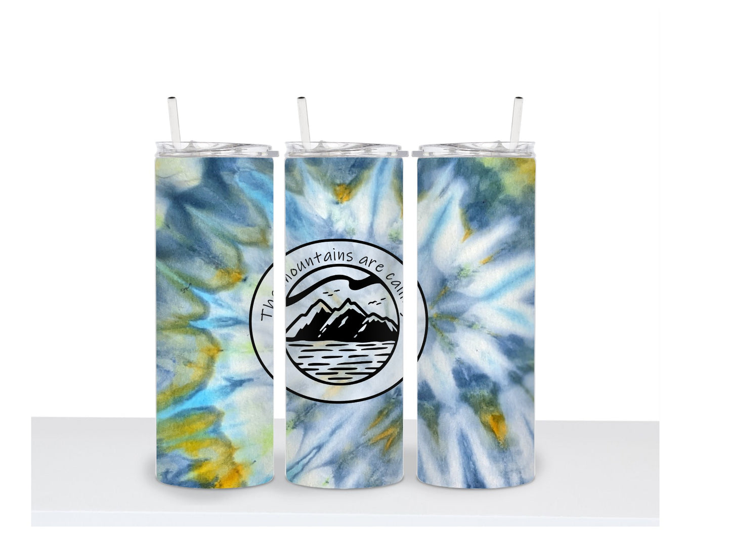 The Mountains Are Calling Tie Dyed 20 oz. Skinny Tumbler
