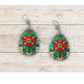 Poinsettia Stained Glass Earrings