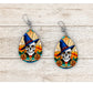 Skull and Sugar Skull Stained Glass Earrings