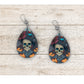 Skull and Sugar Skull Stained Glass Earrings