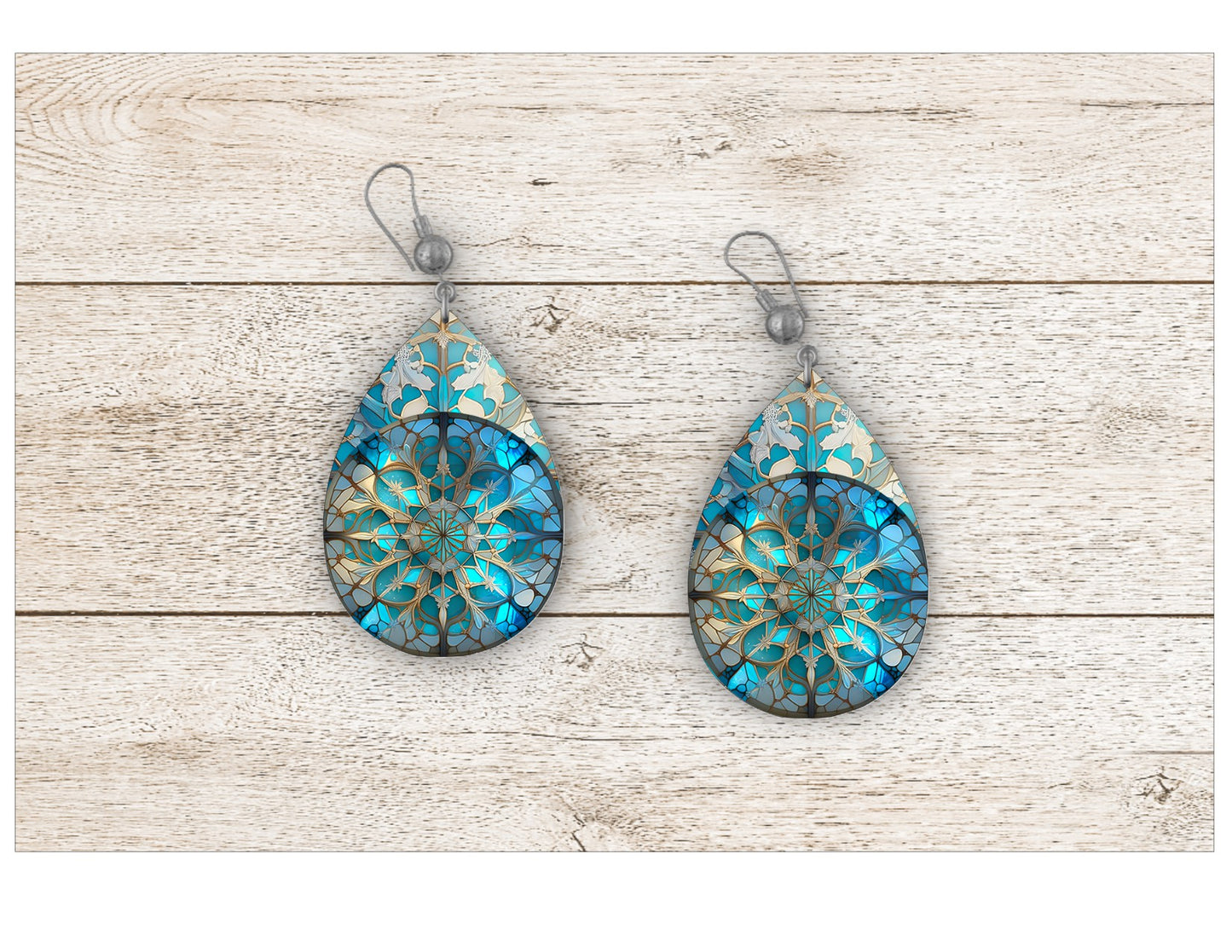 Snowflake Stained Glass Earrings