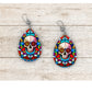 Skull and Sugar Skull Stained Glass Earrings