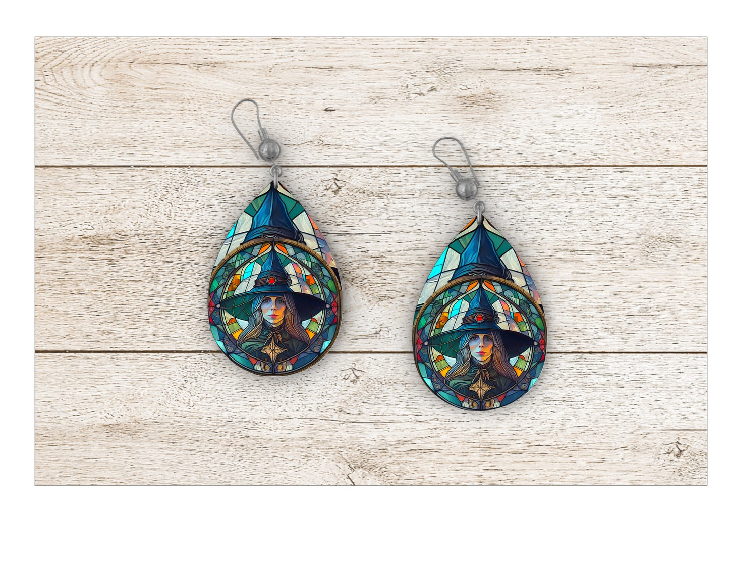 Witch Stained Glass Earrings