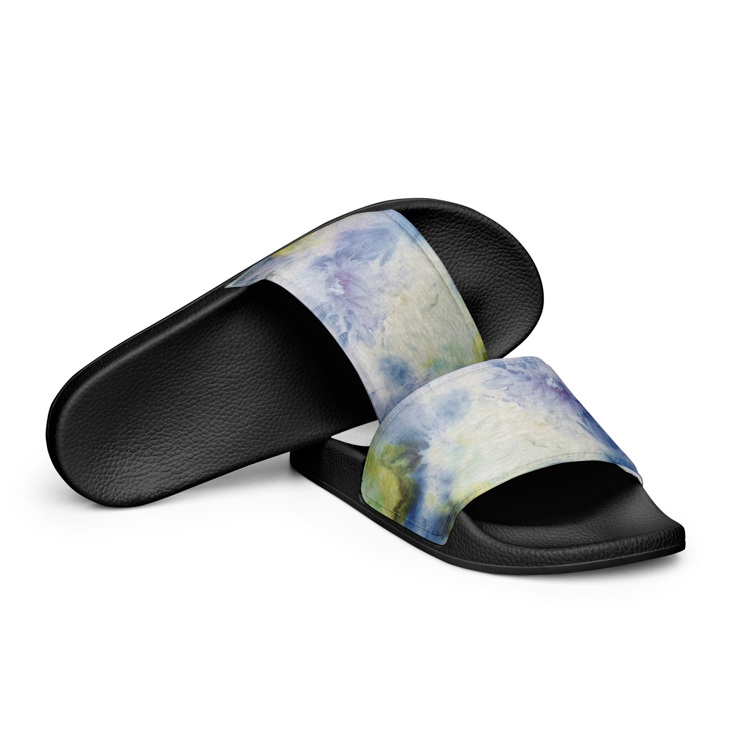 Women's slides-Blue and Green Ice Dye