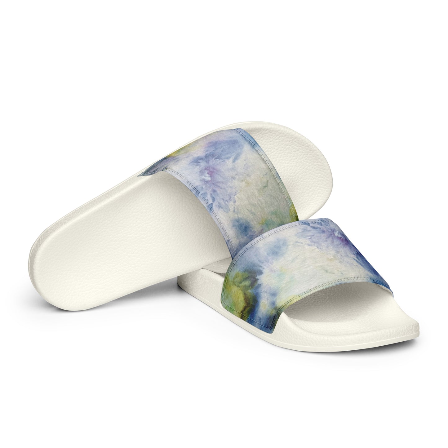 Women's slides-Blue and Green Ice Dye