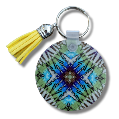 Inverted Rainbow Quad Kaleidoscope Keychain