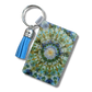 Blue Green Ice Dyed Tapestry Keychain
