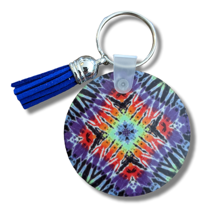 Rainbow Quad Kaleidoscope Keychain