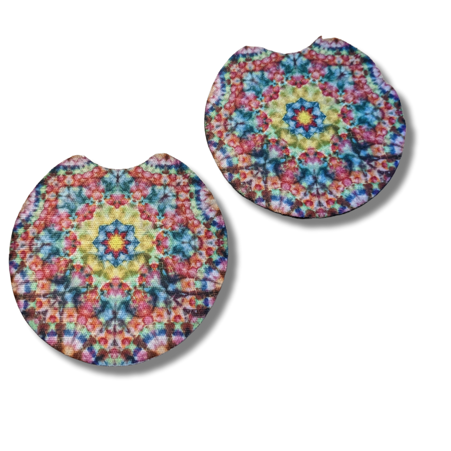 Pink Kaleidoscope Car Cup Coaster 2 Pack