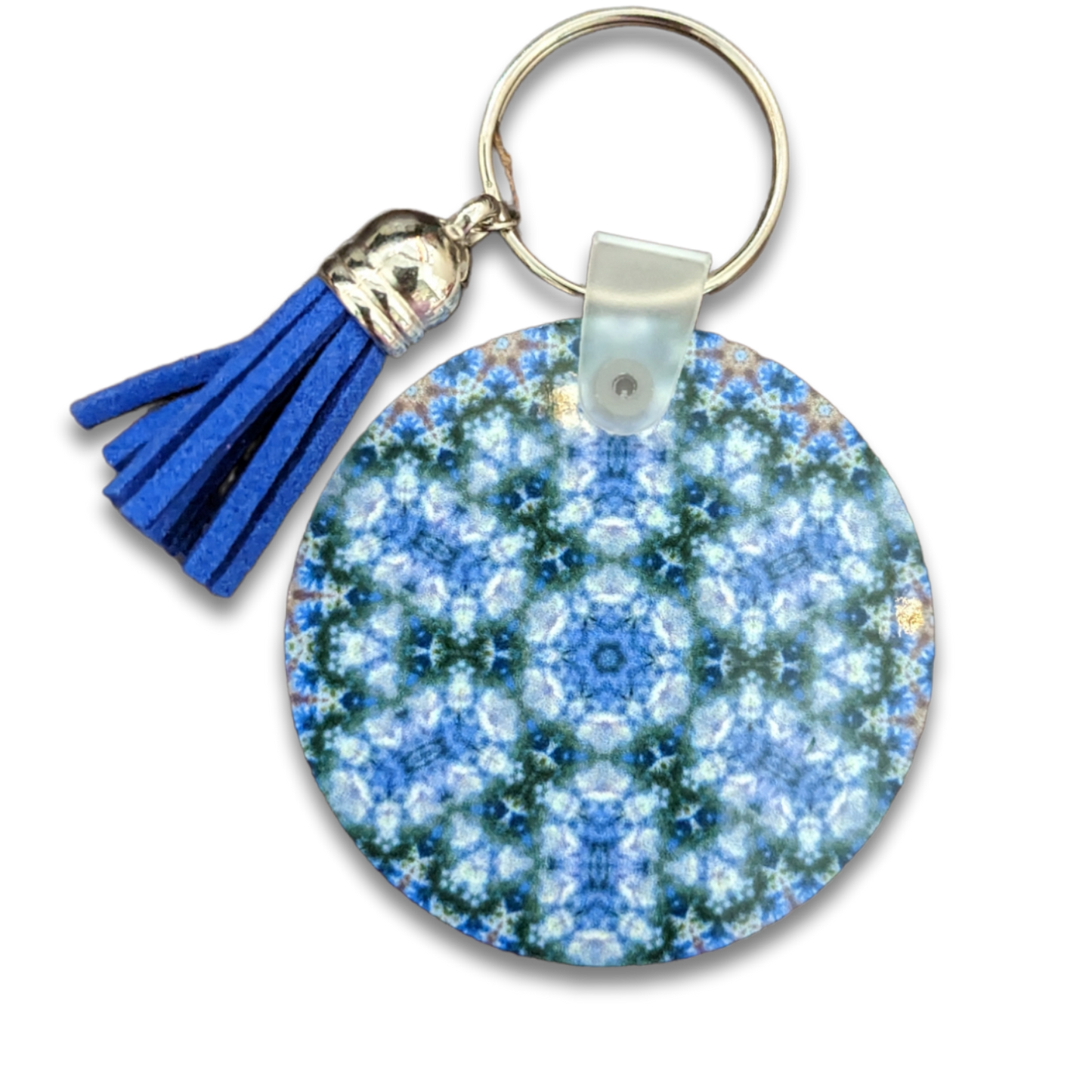 Blue Snowflake Kaleidoscope Keychain