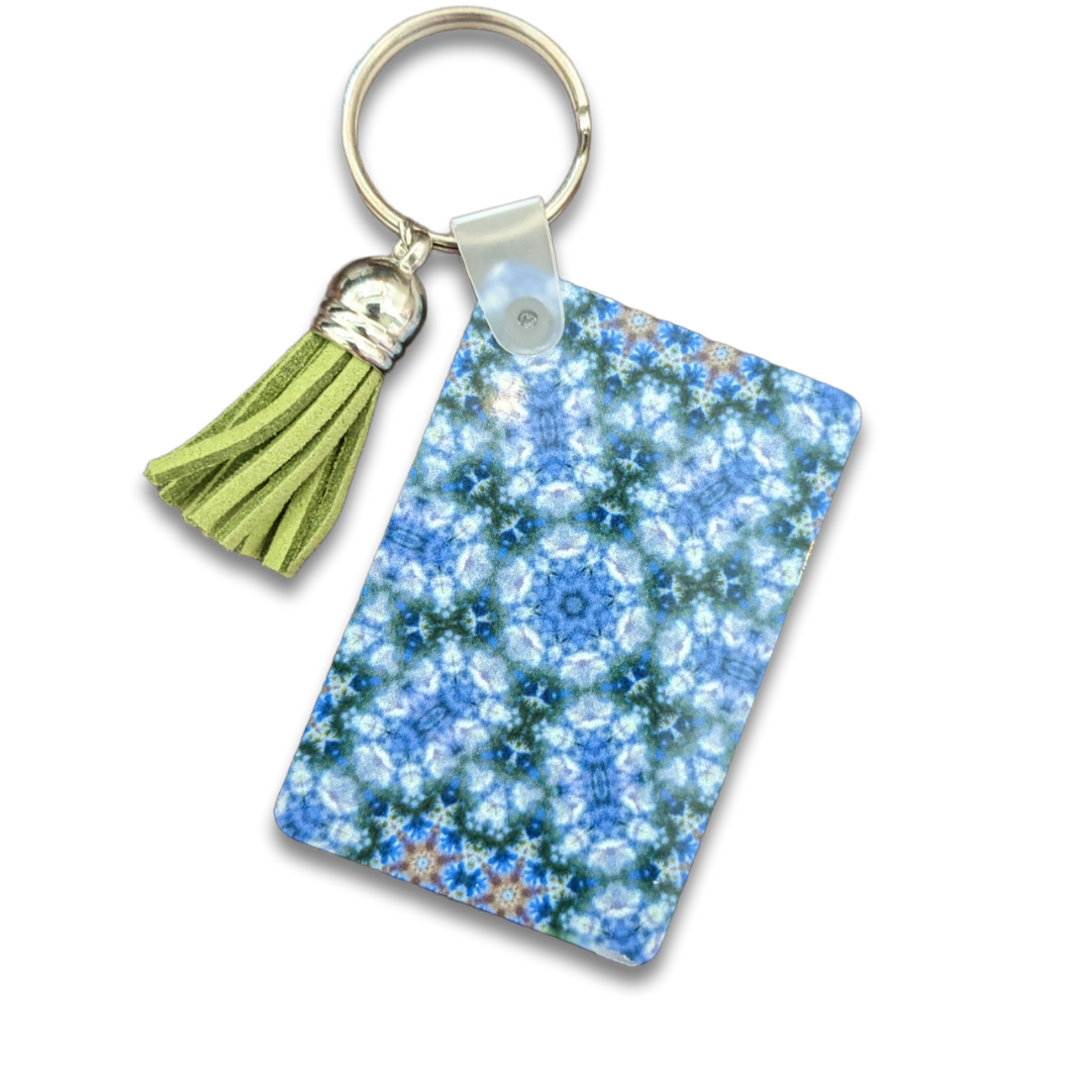 Blue Snowflake Kaleidoscope Keychain
