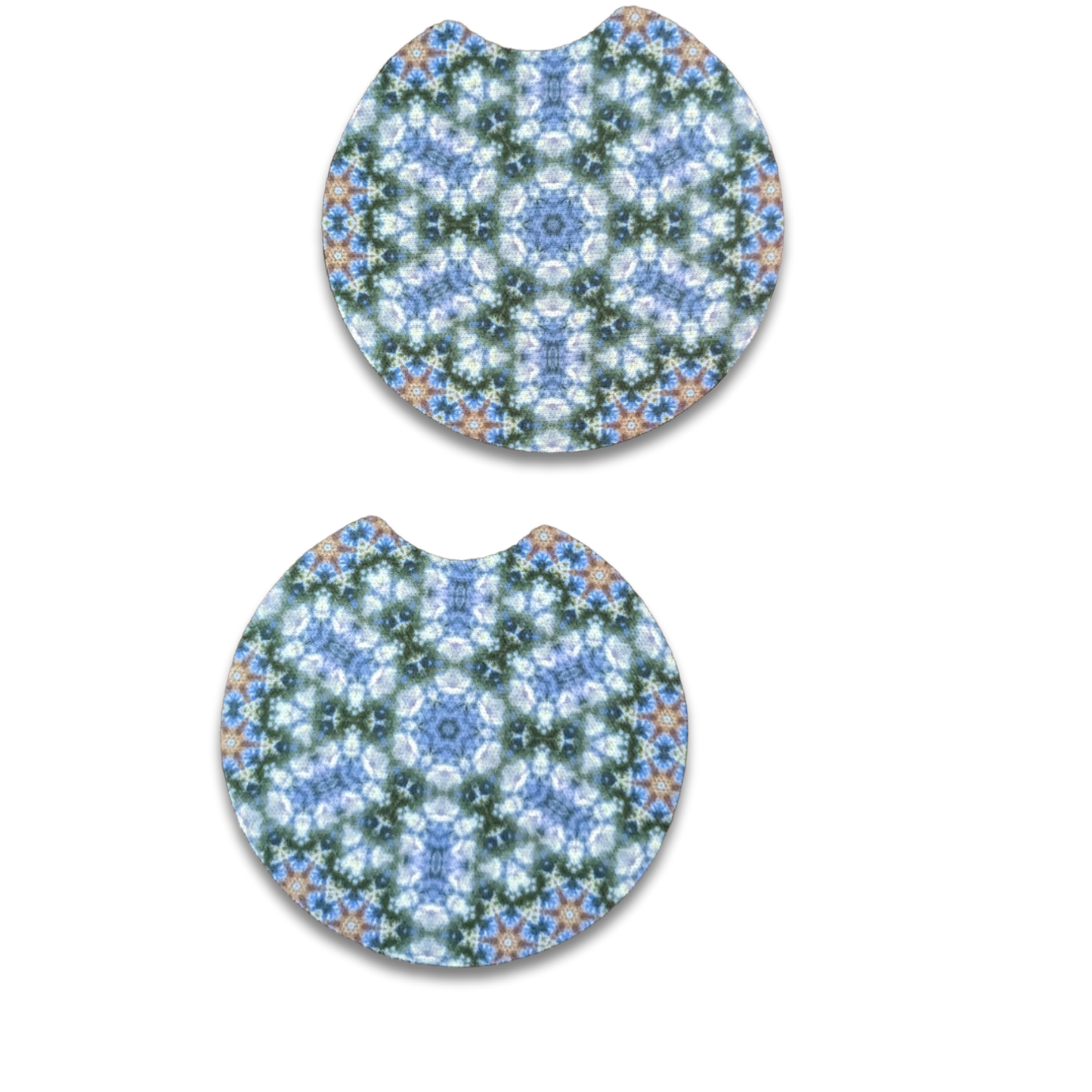 Blue Kaleidoscope Car Cup Coaster 2 Pack