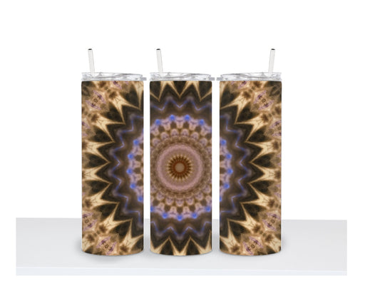 Gold and Browns Kaleidoscope 20 oz. Skinny Tumbler