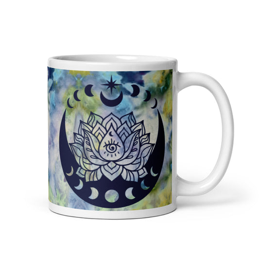 Mystical Moon Lotus Ice Dyed Coffee Mug